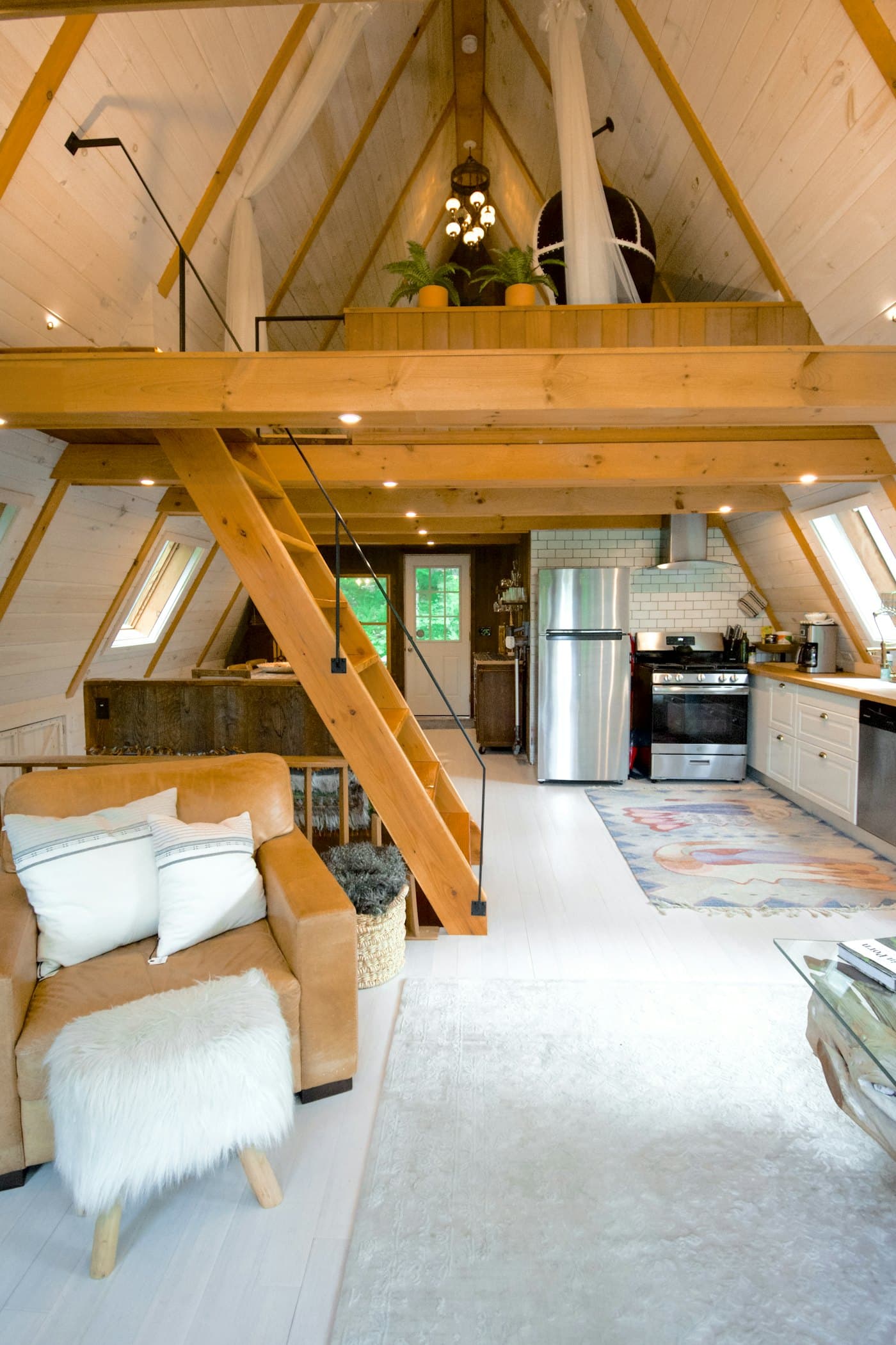 The bright, finished interior of a newly built home